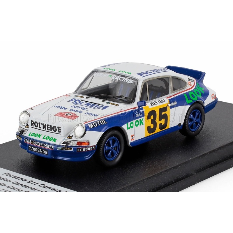 TROFEU – 1/43 – PORSCHE – 911 CARRERA RS COUPE (night version) N 35 RALLY MONTECARLO 1978 CHRISTIAN GARDAVOT – GEORGES OTTO – WHITE BLUE