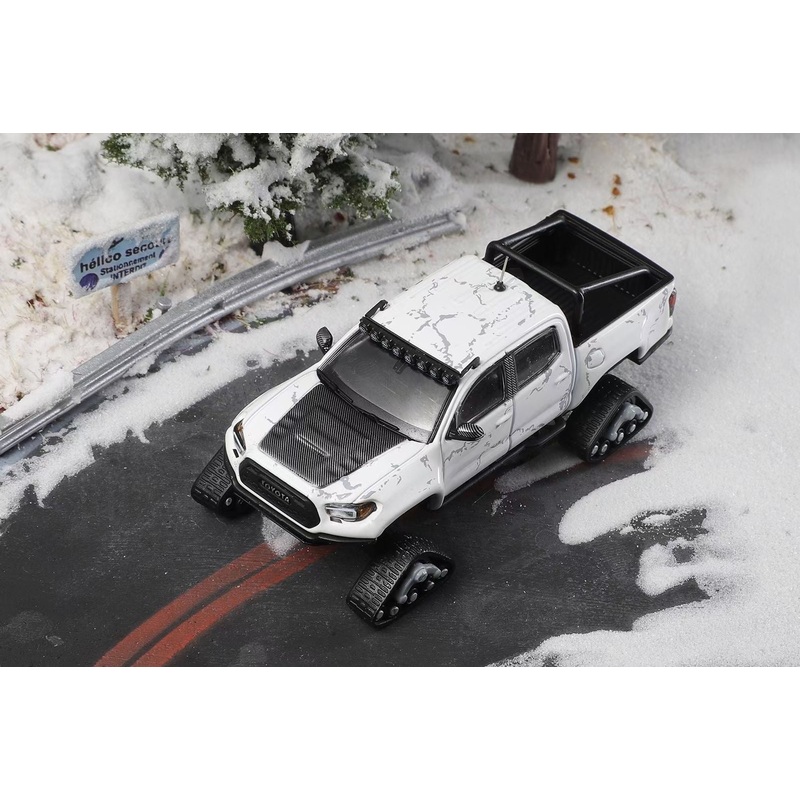 GCD 1:64 Toyota Tacoma N300 Snow Edition Official Licensed White Marble (with 8 Accessories)