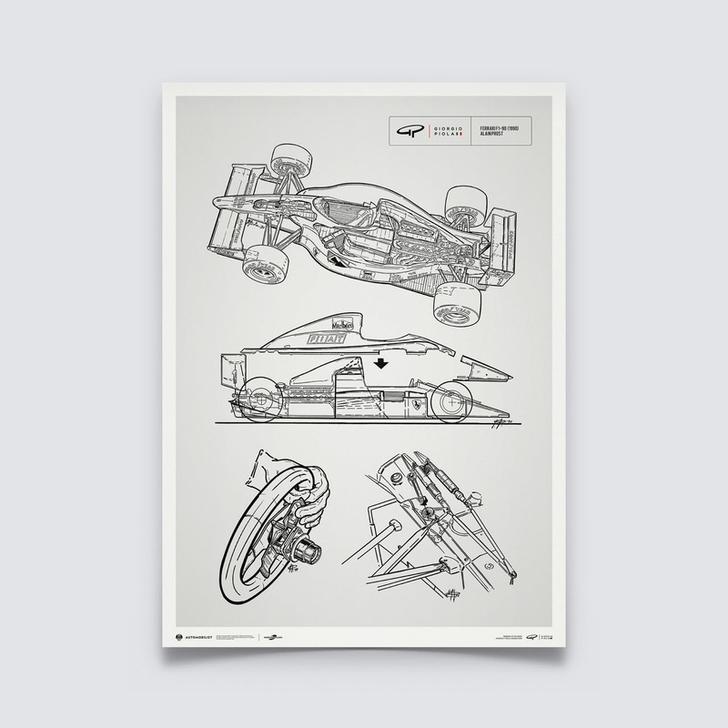 Giorgio Piola Technical Drawing – Ferrari F1-90 – 1990 – Unlimited Poster