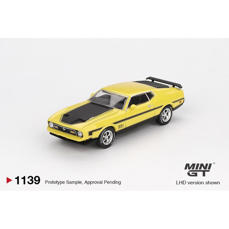 * PRE ORDER * MINI GT #1139 1/64 Ford Mustang Mach1 Grabber Yellow (LHD)
