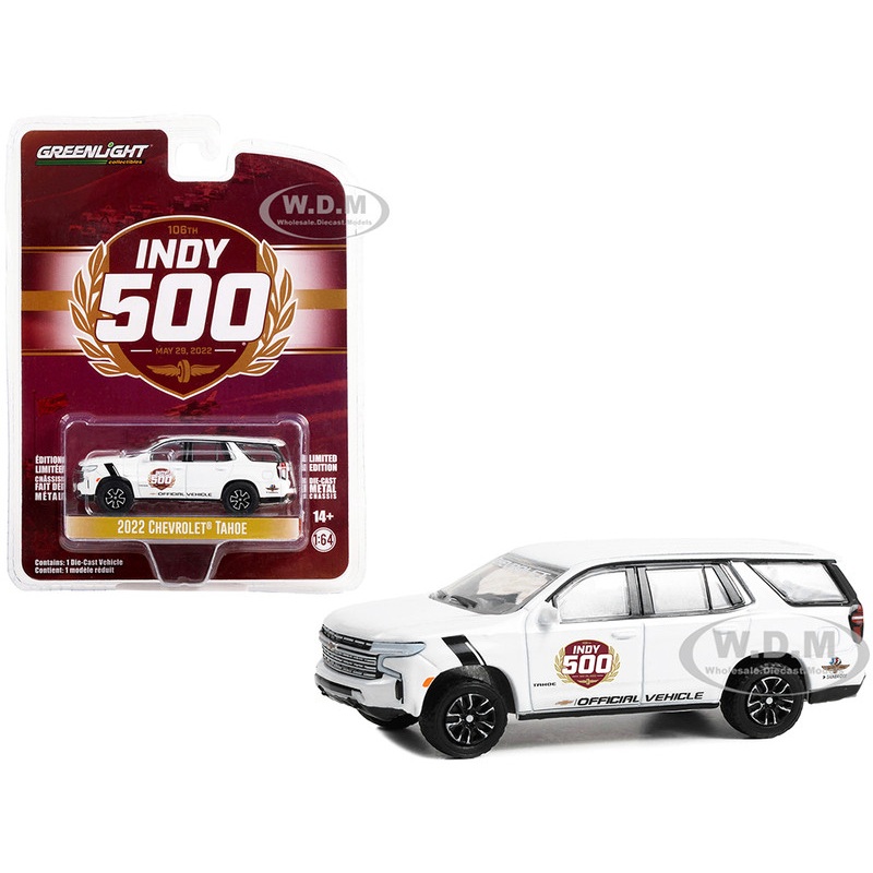 2022 Chevrolet Tahoe White 106th Running of the Indianapolis 500 Official Vehicle (2022) Anniversary Collection Series 15 1/64 Diecast Model Car by Greenlight