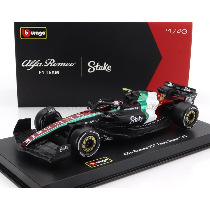 ALFA ROMEO | F1  C43 TEAM STAKE N 24 MONZA ITALY GP 2023 GUANYU ZHOU – WITH PILOT AND SHOWCASE