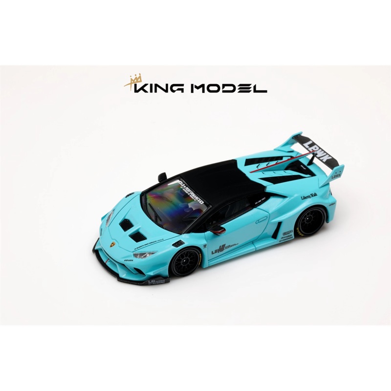 King Model 1:64 Lamborghini Huracan LP610-4 LBWK Wide Body Custom Openable Engine Hood Detailed Engine – Metallic Tiffany Blue