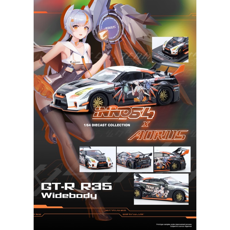 *PREORDER* INNO64 1:64 Nissan GT-R R35 WIDEBODY AORUS X INNO64 Limited Edition