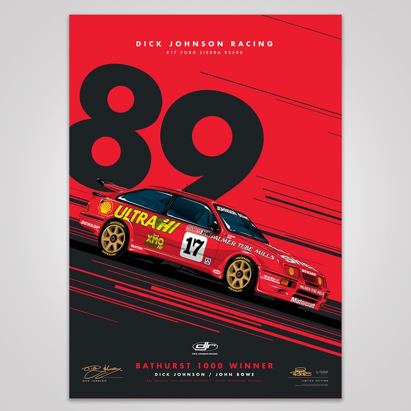 Dick Johnson Racing Ford Sierra RS500 1989 Bathurst 1000 Winner – Red Limited Edition Signed Print