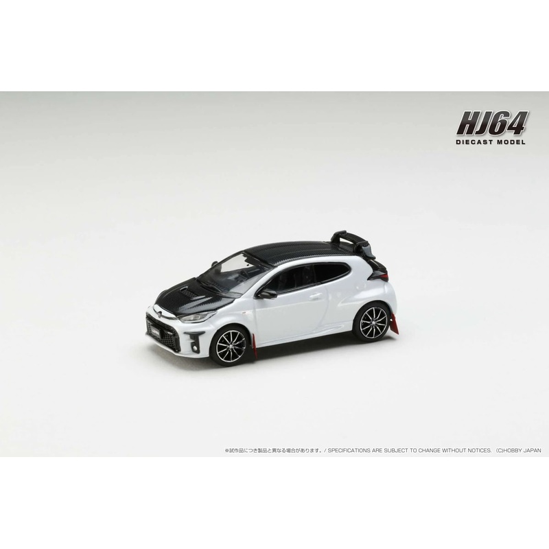 Hobby Japan 1:64 Toyota GRMN YARIS RALLY PACKAGE with GR Parts PLATINUM WHITE PEARL MICA