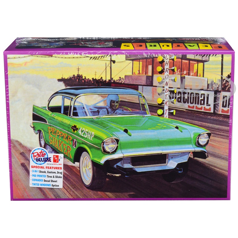 Skill 2 Model Kit 1957 Chevrolet Bel Air Pepper Shaker 3 in 1 Kit 1/25 Scale Model by AMT