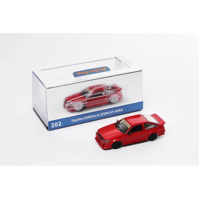 DCT 1:64 Toyota Corolla AE86 Levin GT-APEX RWB Wide Body Custom Red