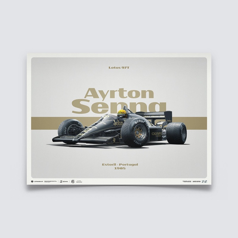 Lotus 97T – Ayrton Senna – Horizontal Tribute – Estoril, 1985 – Limited Edition Print