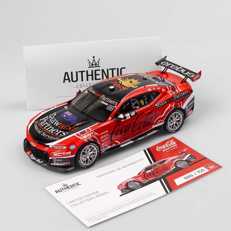 Will Brown – Coca-Cola Racing By Erebus #9 Chevrolet Camaro ZL1 – 2023 Townsville 500 Race 16 Winner – 1:18 Scale Diecast Model – Authentic Collectables