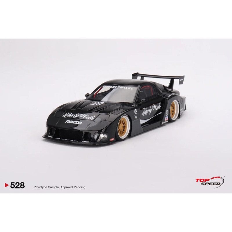 MAZDA RX-7 LB SUPER SILHOUETTE – LIBERTY WALK BLACK – 1:18 SCALE MODEL – TOP SPEED