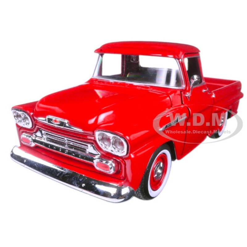 1958 Chevrolet Apache Fleetside Pickup Truck Red 1/24 Diecast Model Car by Motormax