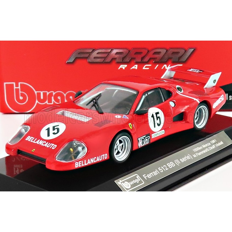 FERRARI | 512BB TEAM BELLANCAUTO N 15 1000km MONZA 1981 MAURIZIO FLAMMINI – SPARTACO DINI – FABRIZIO VIOLATI – CON VETRINA – WITH SHOWCASE