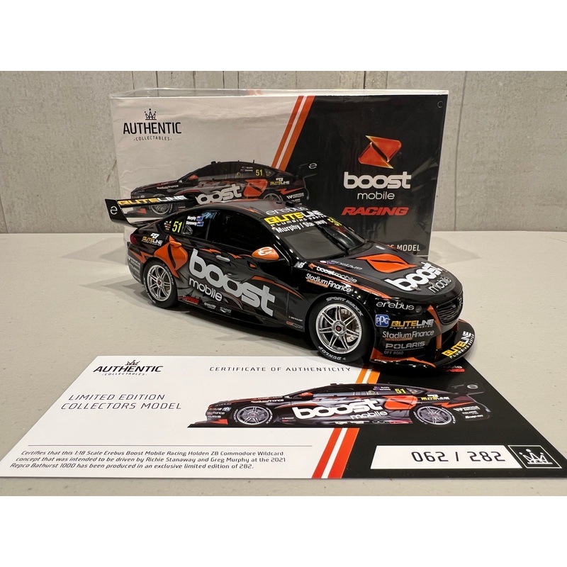 Richie Stanaway / Greg Murphy – Boost Mobile Racing Powered by Erebus #51 Holden ZB Commodore – 2021 Repco Bathurst 1000 Wildcard Concept Livery – 1:18 Scale Resin – Authentic Collectables – RRP $250 NOW $225