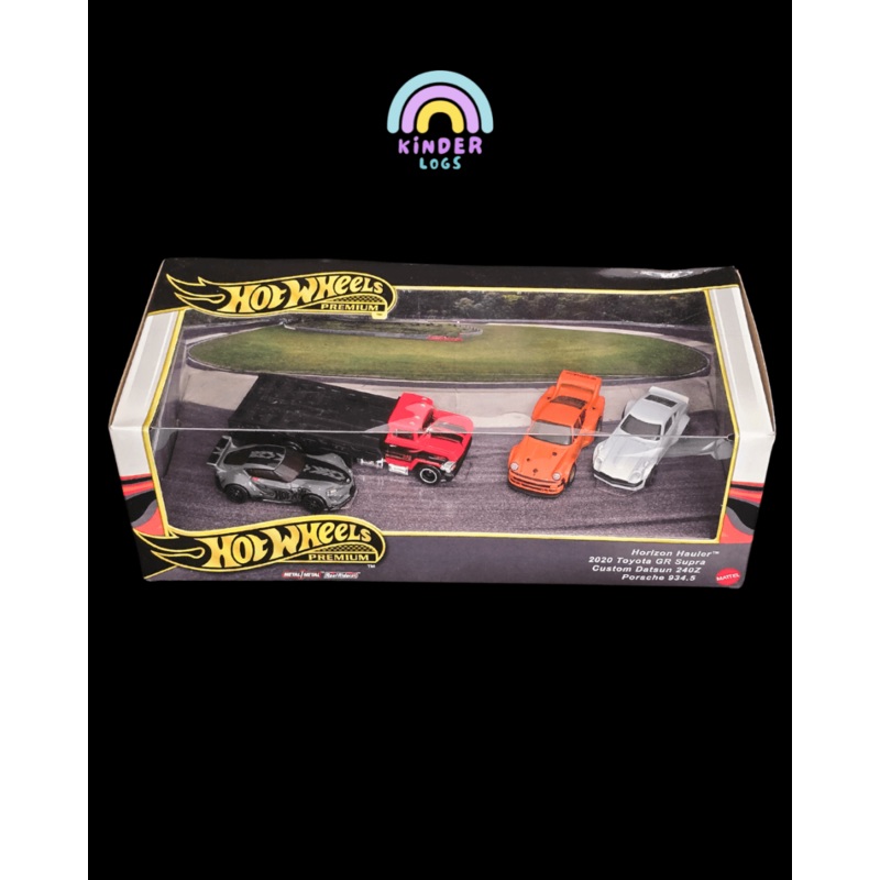 Premium Hot Wheels Pack – Horizon Hauler, Toyota GR Supra, Datsun 240Z, Porsche 934.5