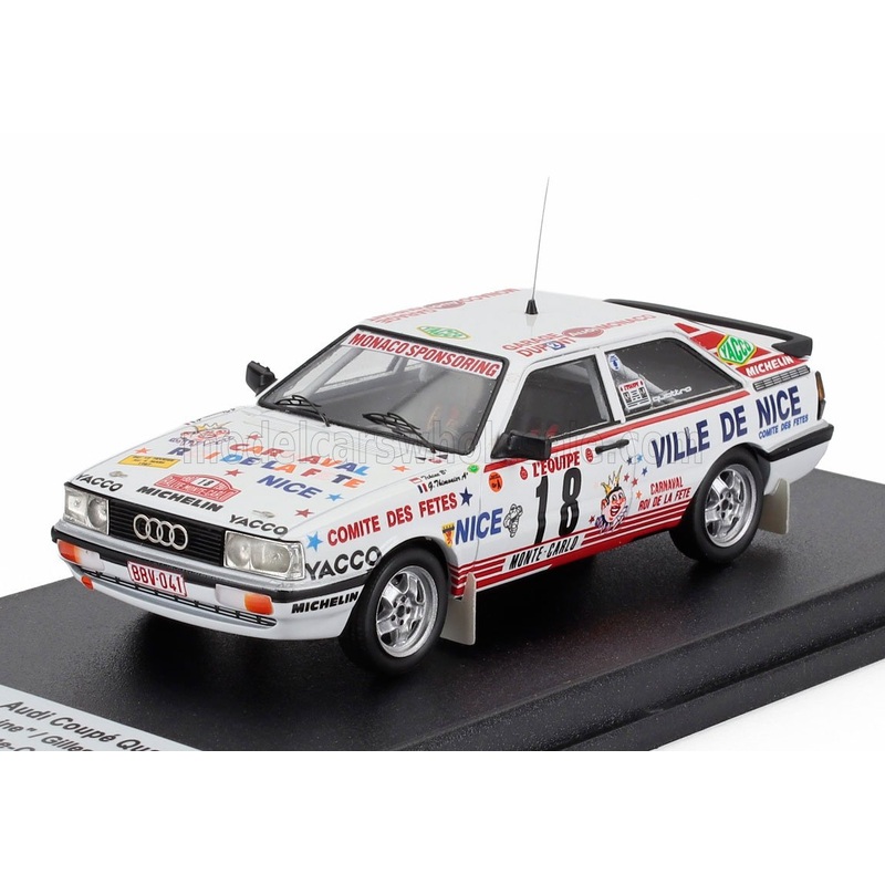 TROFEU – 1/43 – AUDI – QUATTRO COUPE N 18 RALLY MONTECARLO 1987 TCHINE – GILLES THIMONIER – WHITE