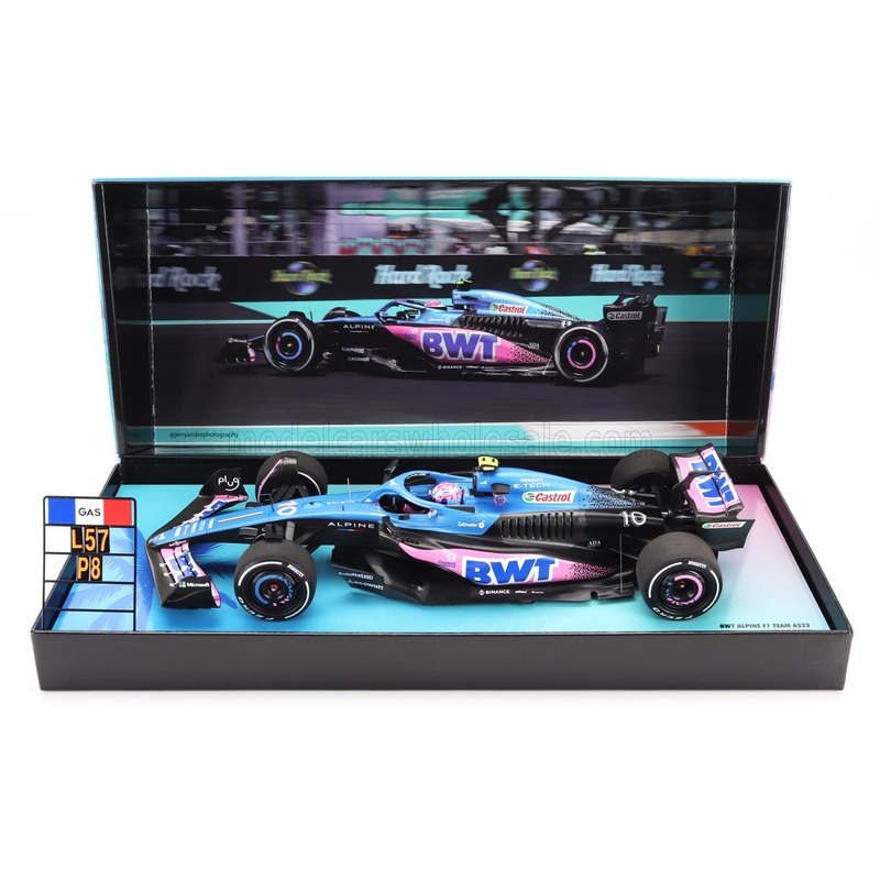 ALPINE – F1  A523 TEAM BWT ALPINE N 10 8th MIAMI GP WITH PIT BOARD 2023 PIERRE GASLY – BLUE BLACK PINK