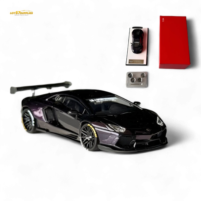King Model Lamborghini Aventador LP700-4 LB 1.0 Purple Carbon Fiber 1:64