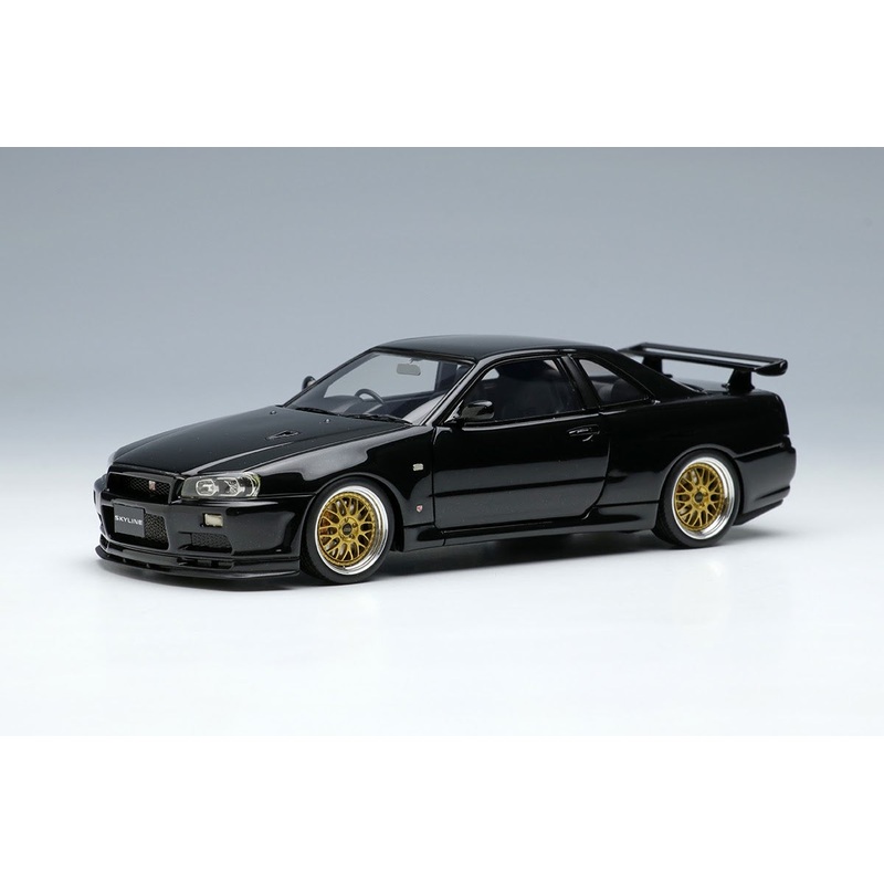 *PREORDER* Make Up Co., Ltd / Eidolon 1:43 Nissan Skyline GT-R (BNR34) V-spec II 2000 (BBS LM Wheel) in Black Pearl