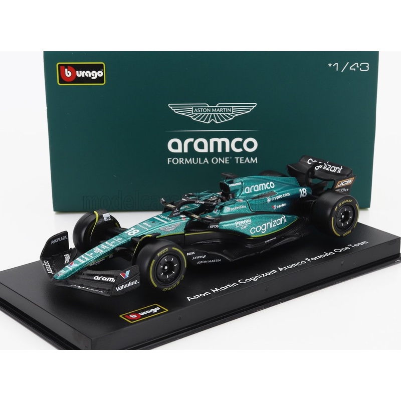 ASTON MARTIN | F1  AMR23 TEAM ARAMCO COGNIZANT N 18 SEASON 2023 LANCE STROLL – WITH PILOT AND SHOWCASE