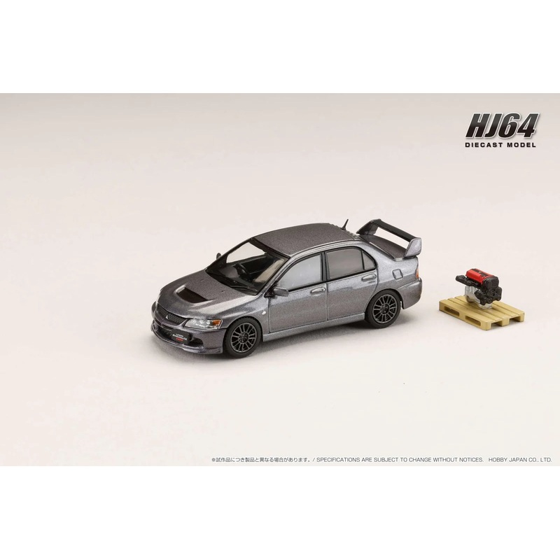 Hobby Japan 1/64 Mitsubishi Lancer GSR EVO 9 MR Gray Mica with Engine Display