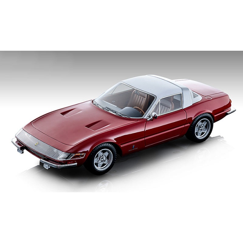 1969 Ferrari 365 GTB/4 Daytona Coupe Speciale Gloss Ferrari Red with White Top Mythos Series Limited Edition to 130 pieces Worldwide 1/18 Model Car by Tecnomodel