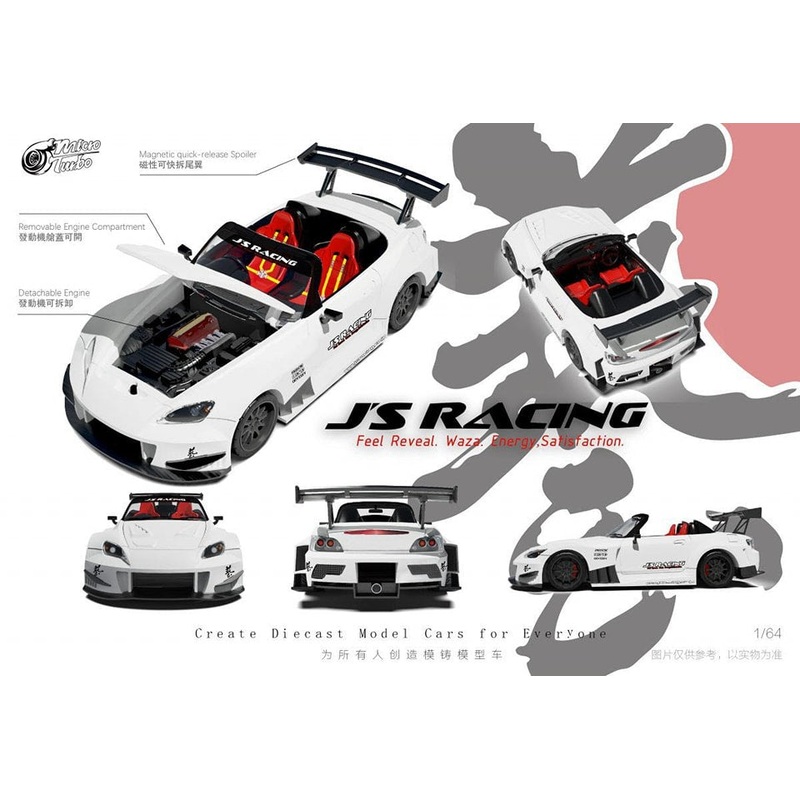 MicroTurbo MT 1/64 Honda S2000 JS Racing  Metallic White
