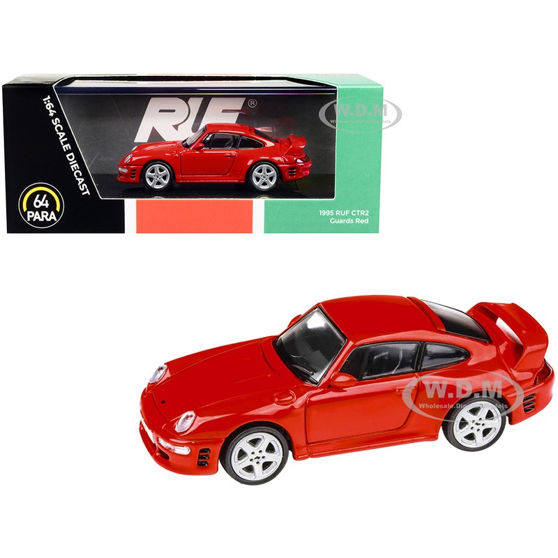 1995 RUF CTR2 Guards Red 1/64 Diecast Model Car by Paragon Models