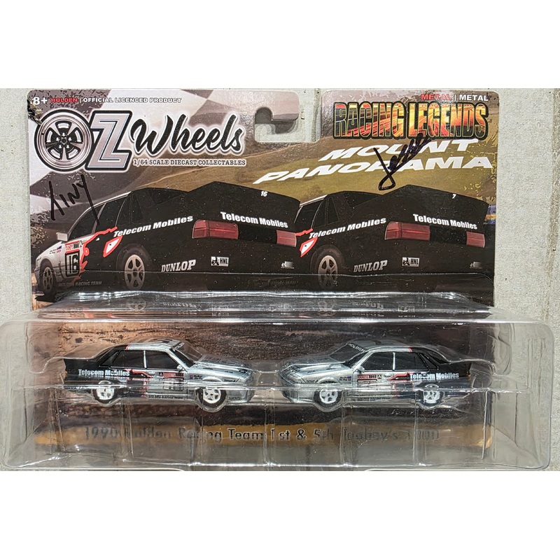 OZ WHEELS 1990 HOLDEN RACING TEAM 1ST & 5TH AUTOGRAPHED TWIN SET – RAW CHASE EDITION – SERIES 2 – 1:64 SCALE DIECAST – DDA