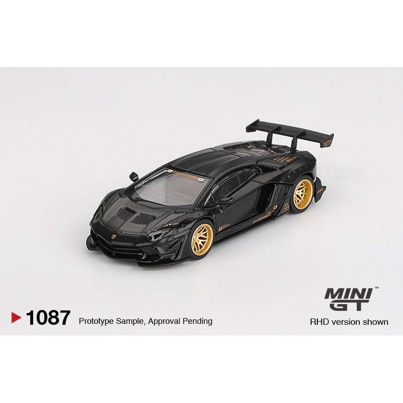 * PRE ORDER * MINI GT #1087 1/64 LBWORKS Lamborghini Aventador Limited Edition Matte Black ( RHD)