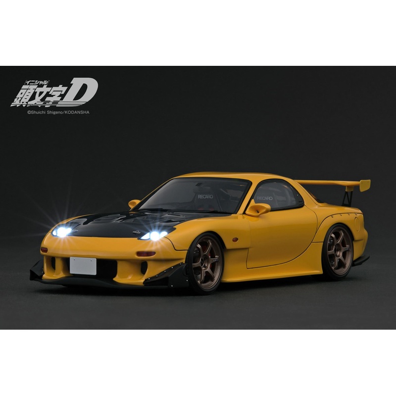 *PREORDER* Ignition Model 1:18 Mazda RX-7 (FD3S) INITIAL D in Yellow with LED Lights