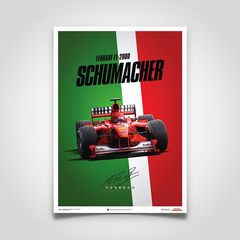 Ferrari F1-2000 Michael Schumacher 2000 F1 World Championship Winner – Italy Edition Print