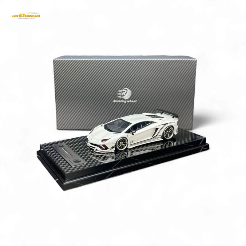 Rotating Wheel Rowen Aventador S – Pearl White 1/64