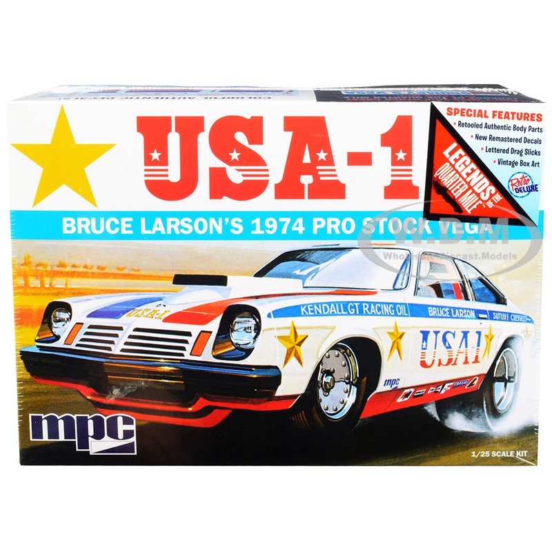 Skill 2 Model Kit 1974 Chevrolet Vega Pro Stock Bruce Larson USA-1 Legends of the Quarter Mile 1/25 Scale Model by MPC