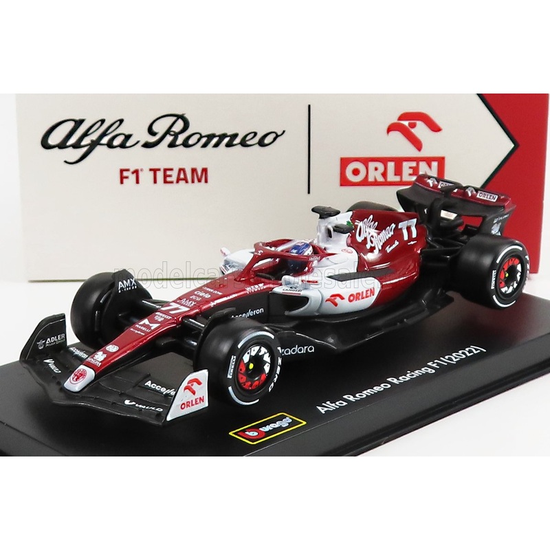 ALFA ROMEO | F1  C42 TEAM ORLEN RACING N 77 BAHRAIN GP 2022 VALTTERI BOTTAS – WITH HELMET AND PLASTIC SHOWCASE –