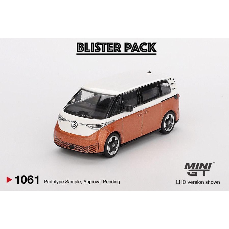 * PRE ORDER * MINI GT #1061 1/64 Volkswagen ID. Buzz Candy White / Energetic Orange (LHD) * BLISTER PACK *
