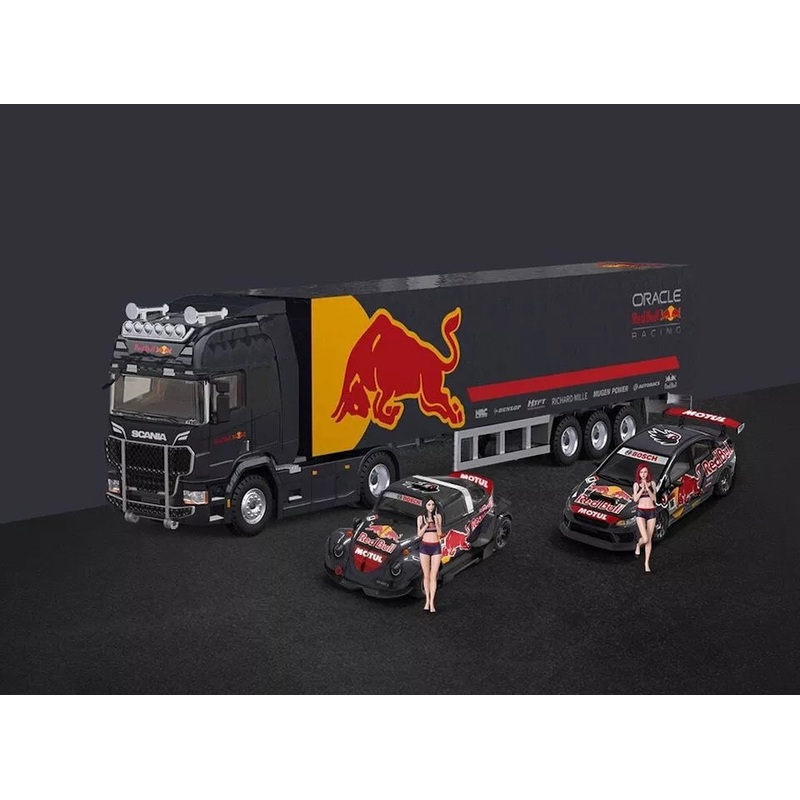 Time Micro 1:64 Red Bull Livery Series FULL SET ( SCANIA , SUBARU , VW AND FIGURINE )