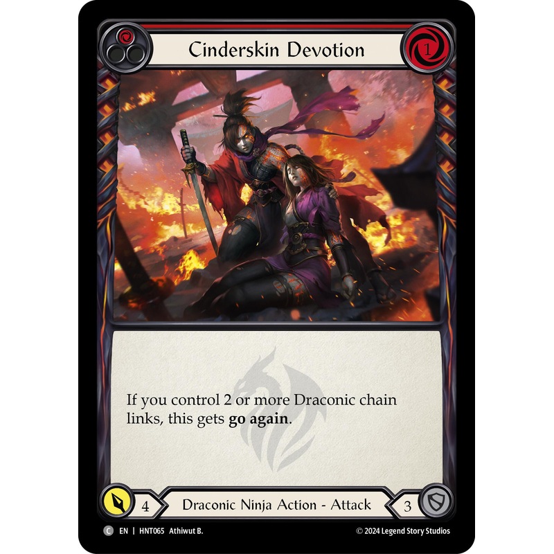 Cinderskin Devotion (Red) [HNT065] (The Hunted)  Rainbow Foil