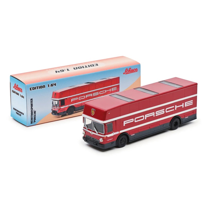 Schuco 1/64 Race Car Transporter – Porsche