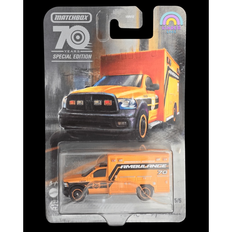 Matchbox Moving Parts – 2019 RAM Ambulance – 70 Years Edition (Imported)
