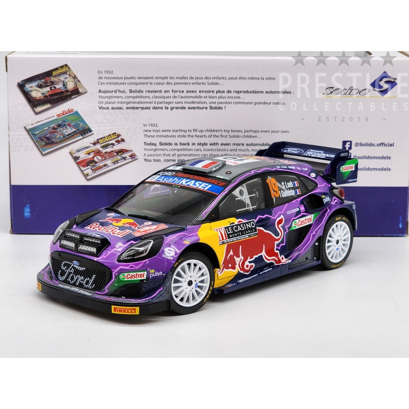 Solido 2022 Ford Puma Hybrid WRC Rally Monte Carlo Winner Loeb RedBull 1:18 – New