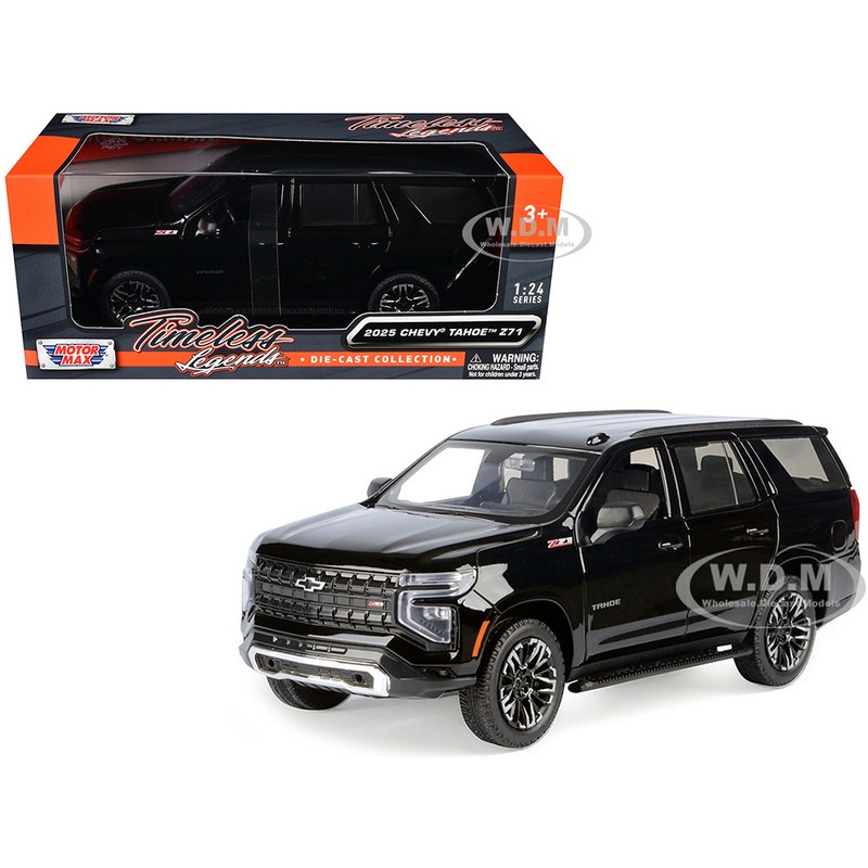 2025 Chevrolet Tahoe Z71 Black Timeless Legends Series 1/24 Diecast Model Car by Motormax