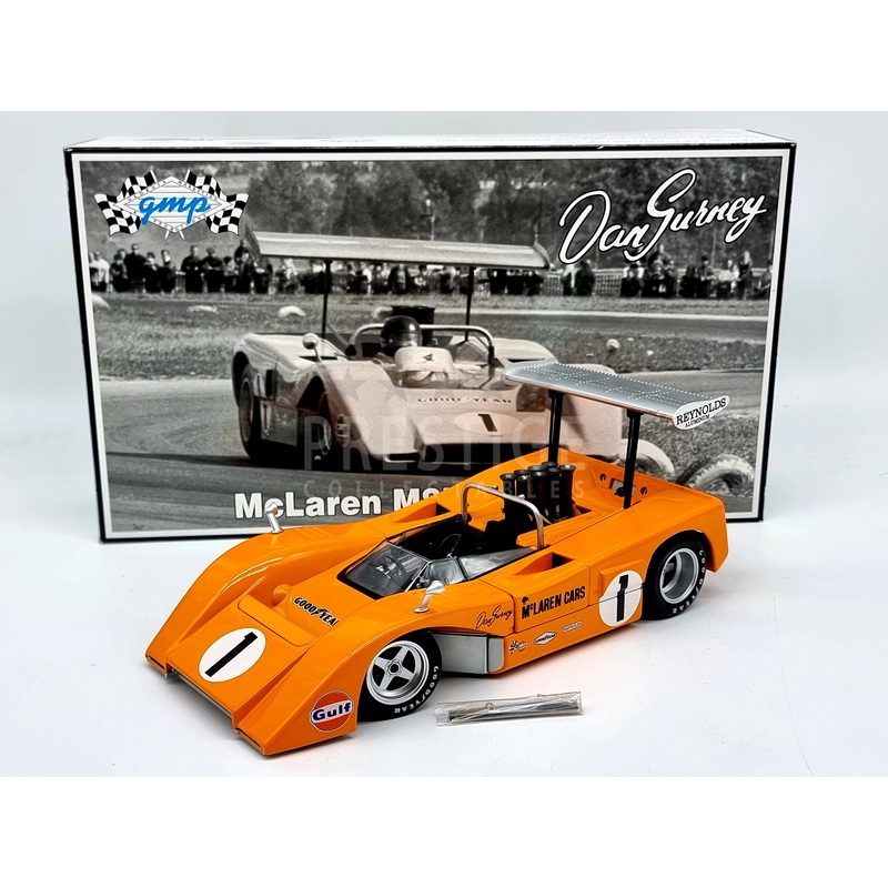 GMP 1969 McLaren M8B High Wing #1 CAN AM Dan Gurney 12023 1:18 Scale – Used