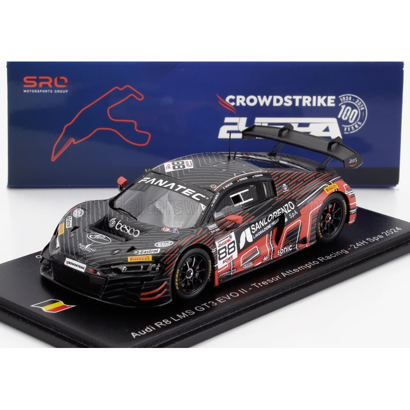 AUDI | R8 LMS GT3 EVO II 5.2L V10 TEAM TRESOR ATTEMPTO RACING N 88 24h SPA 2024 LEONARDO MONCINI – LORENZO PATRESE – LORENZO FERRARI – GLENN VAN BERLO