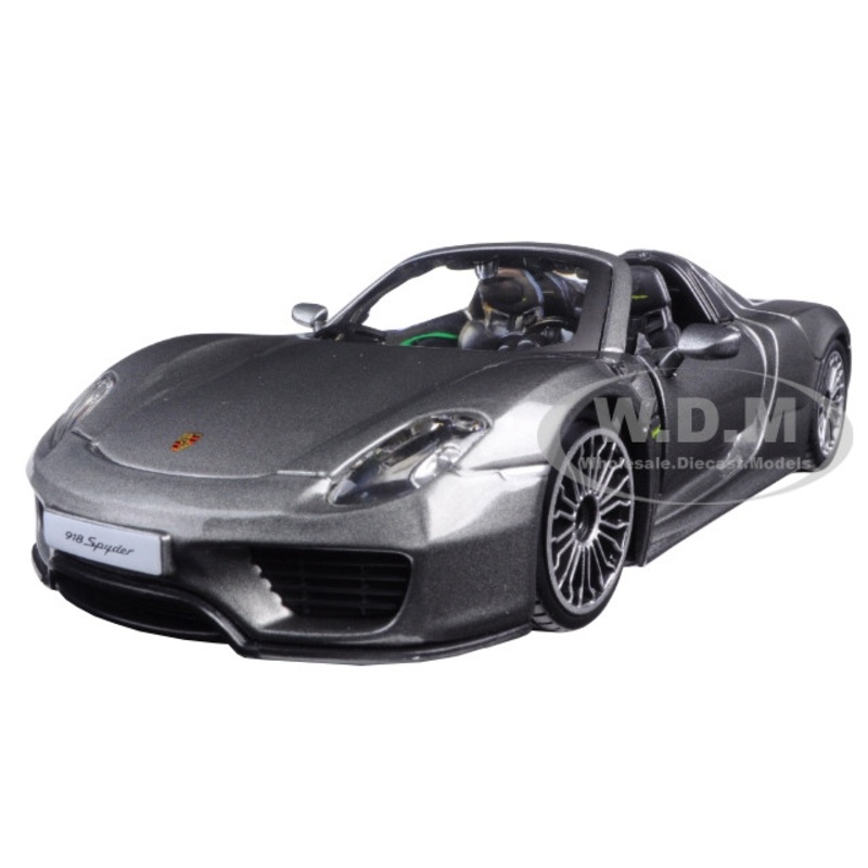 Porsche 918 Spyder Gray Metallic 1/24 Diecast Model Car by Bburago