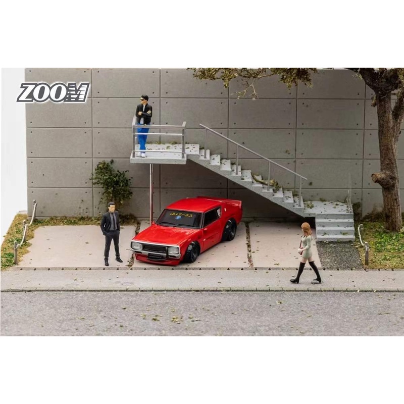 Zoom 1/64 Nissan Skyline 2000GT-R KPGC110 LBWK Liberty Walk Wide Body Red