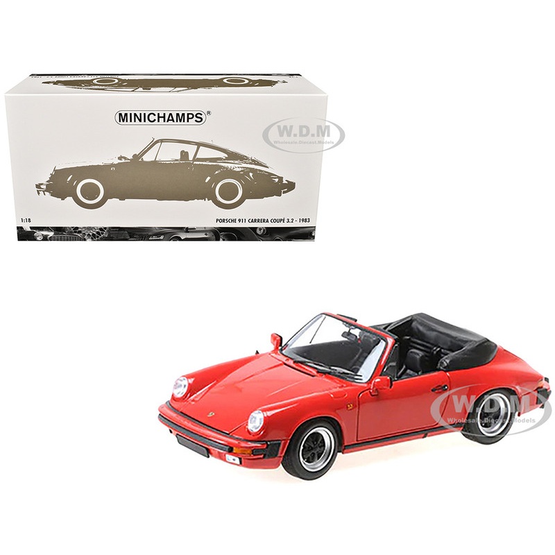 1983 Porsche 911 Carrera Cabriolet 3.2 Red 1/18 Diecast Model Car by Minichamps