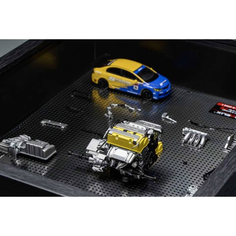 Motorhelix Honda Civic Type R FD2 Spoon Sports Boom Box Photoframe Display With Engine | The Diecast Expo 2025