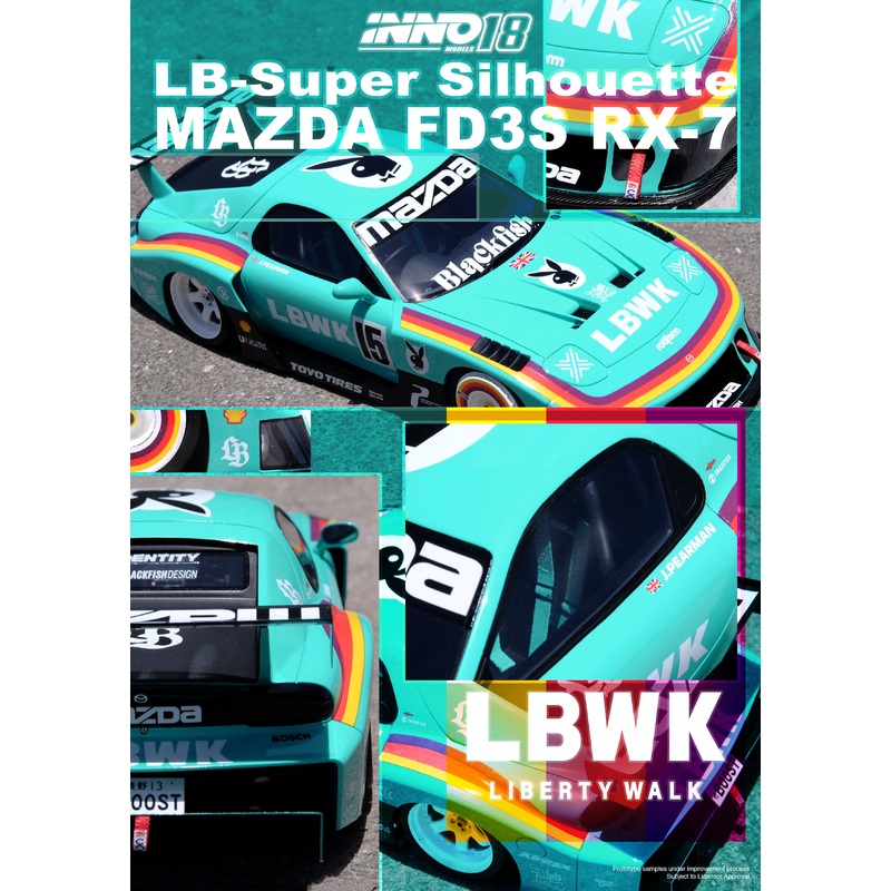 *PREORDER* INNO Models 1/18 Mazda RX-7 (FD3S) Super Silhouette LBWK in Green