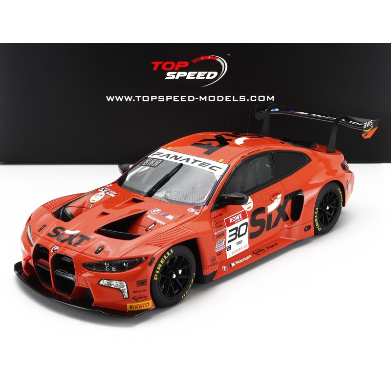 BMW – 4-SERIES M4 GT3 TEAM BMW WRT N 30 WINNER 8h IGTC INDY 2023 SHELDON VAN DER LINDE – DRIES VANTHOOR – PHILIPPE ENG – ORANGE BLACK